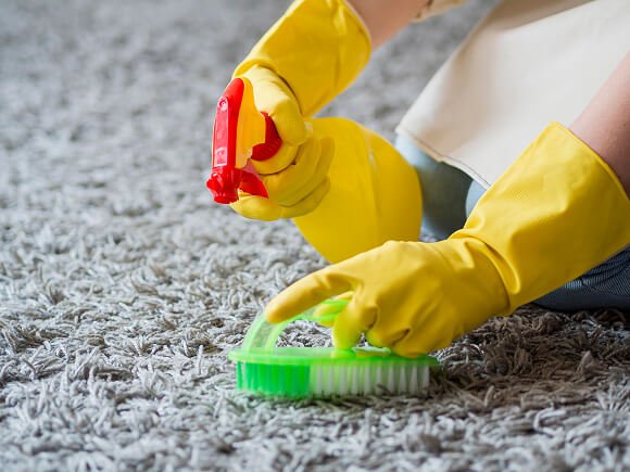Clean tile floor corner