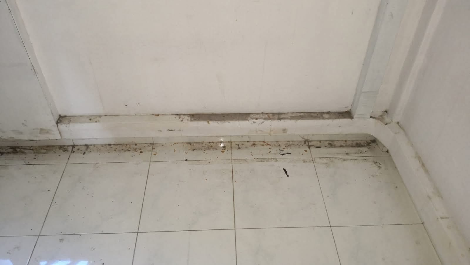 Tile floor before cleaning
